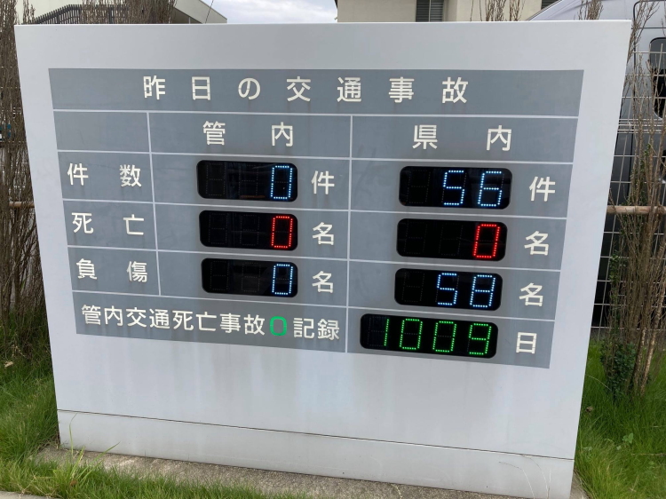 二宮町と大磯町で交通死亡事故ゼロ1000日達成